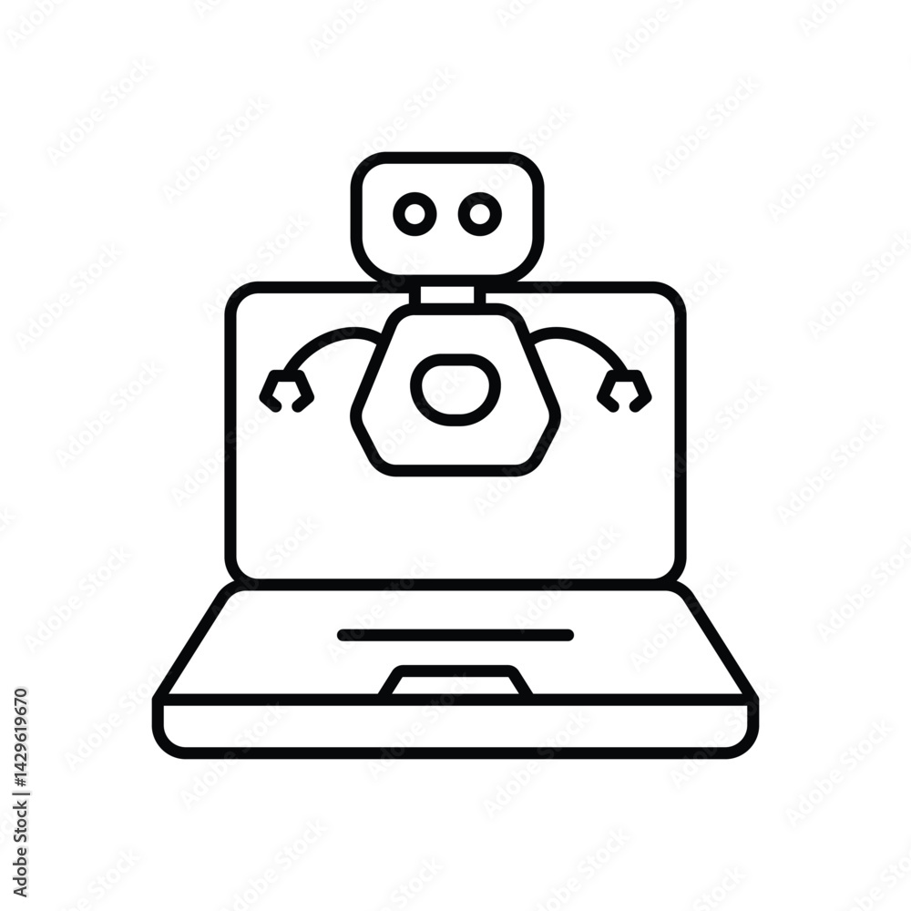 Robot Programming Interface vector icons stock illustration Robot Programming Interface vector icons stock illustration