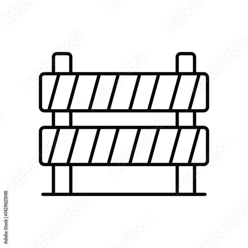 Safety Barrier for Robots vector icons stock illustration