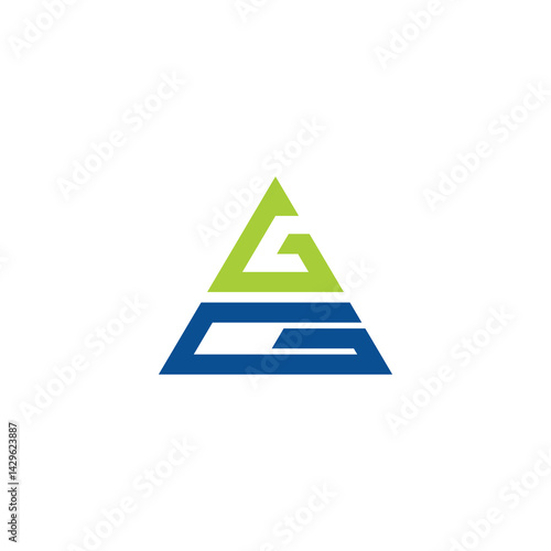 Triangle Double Letter G Logo Design