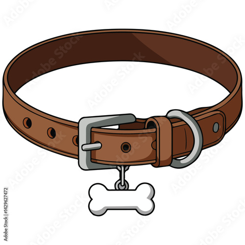 dog collar pet veterinary clinic isolated vector illustration on white background