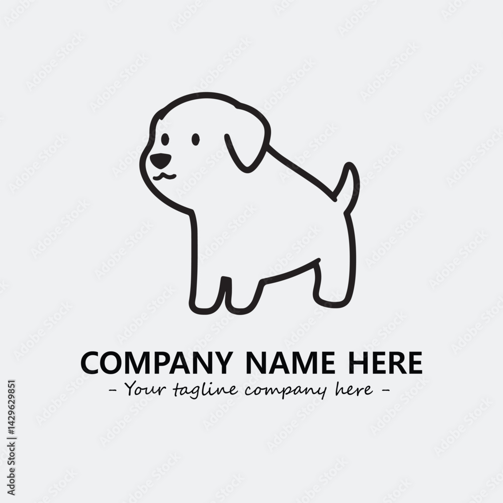 Obraz premium Dog illustration black and white for logo company vector image