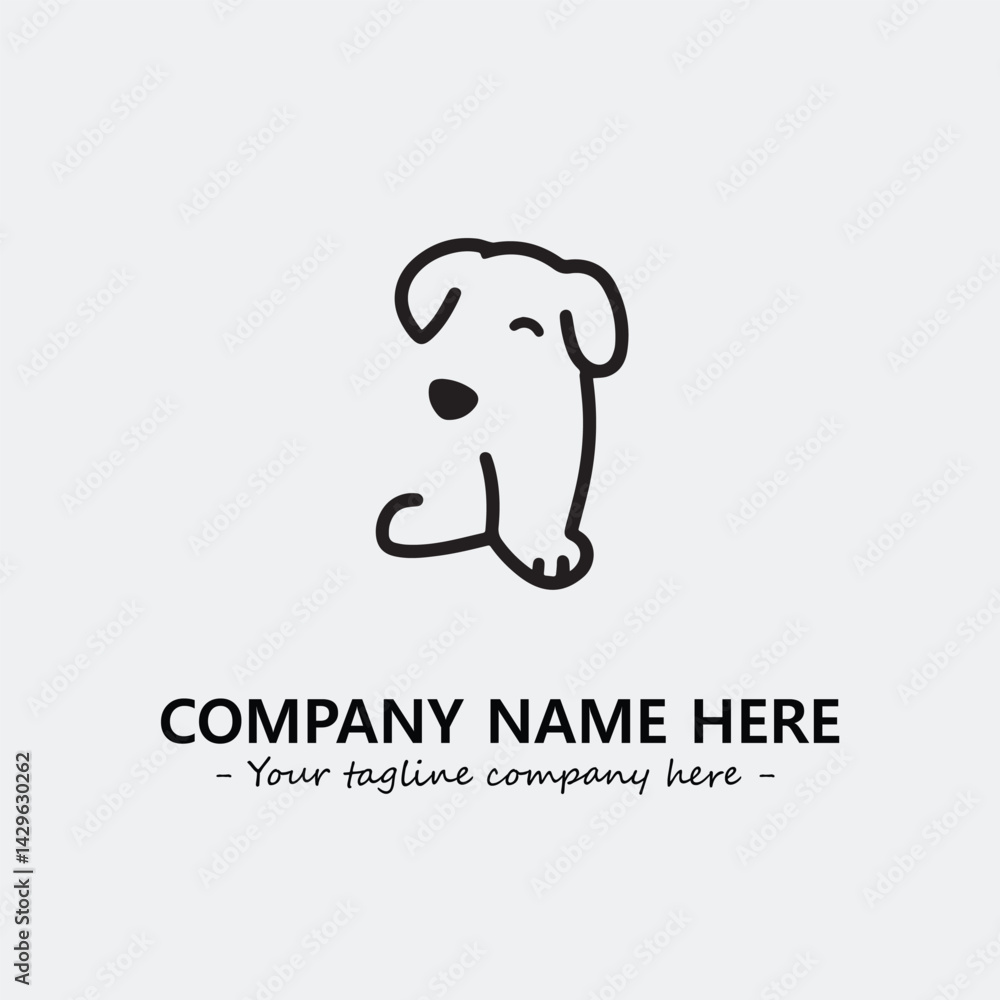 Fototapeta premium Dog illustration black and white for logo company vector image 