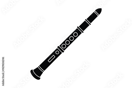 Flute silhouette vector illustration