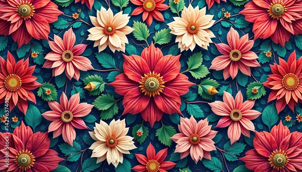 Intricate floral design, repeating seamlessly , digital, seamless Intricate floral design, repeating seamlessly , digital, seamless