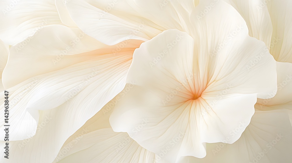 Fototapeta premium Creamy White Flower Petals Close Up Macro