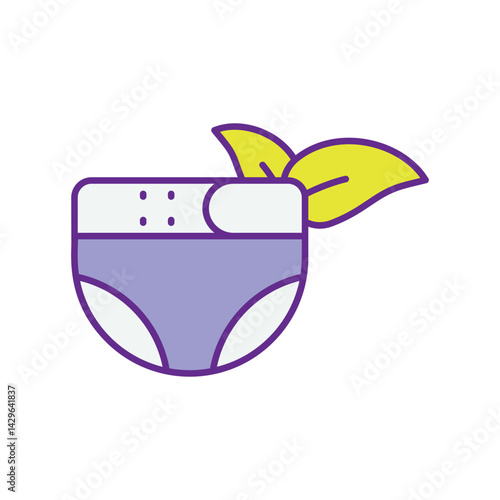 Biodegradable Diaper icon vector stock illustration