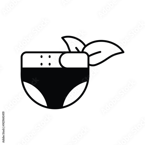 Biodegradable Diaper icon vector stock illustration