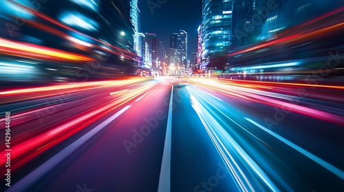 Vibrant City Lights Speed at Night perfect for real estate agency premium listing features