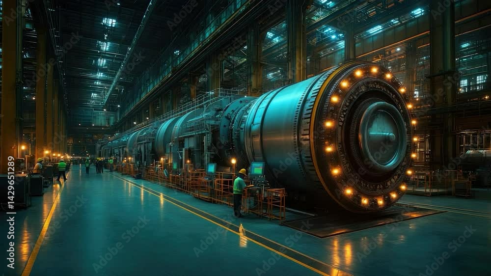 Futuristic train in nighttime city Futuristic train in nighttime city