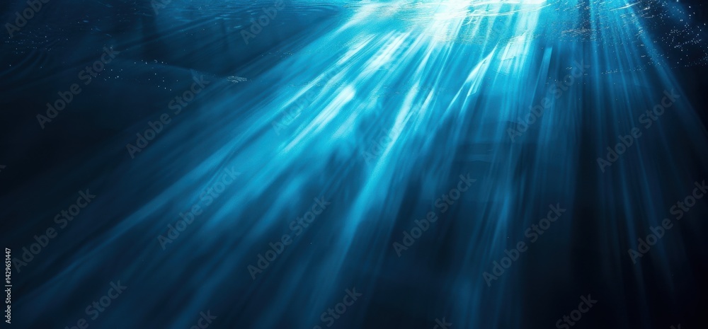 Abstract blue denim texture background with a spotlight effect radiating rays across a dark, textured surface, resembling submerged fabric. Abstract blue denim texture background with a spotlight effect radiating rays across a dark, textured surface, resembling submerged fabric.