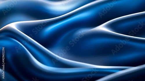Wallpaper Mural Abstract Blue folds flow with light in elegant, shimmering liquid background Torontodigital.ca