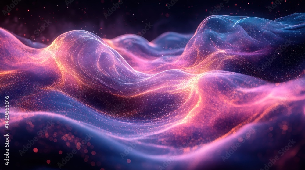 Cosmic Nebula: A Digital Landscape of Vivid Hues and Glimmering Particles Cosmic Nebula: A Digital Landscape of Vivid Hues and Glimmering Particles