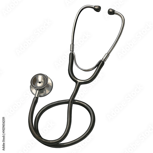 Realistic Vector Illustration of a Classic Medical Stethoscope – Dual Head Chest Piece Design