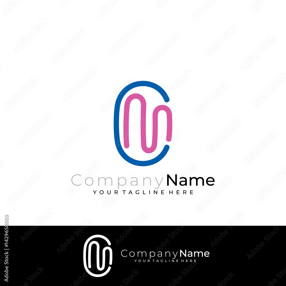 Fototapeta premium CM logo with line , letter C and M logo with company design