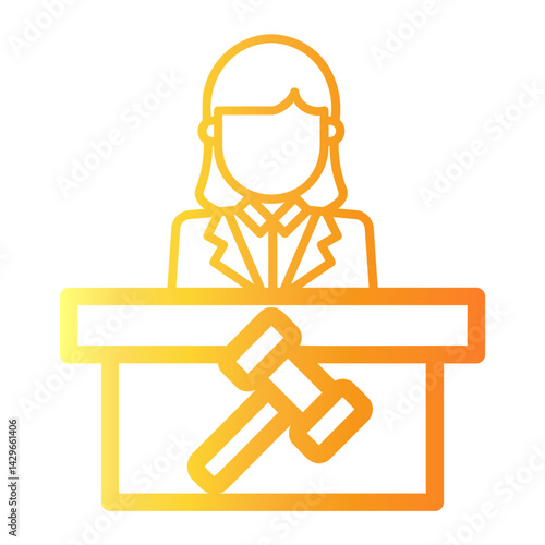courtroom Line Gradient Icon