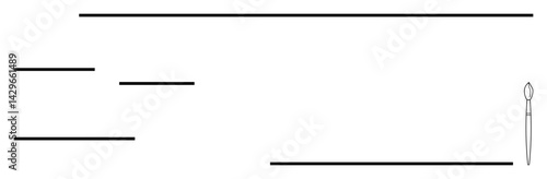 Black horizontal lines represent blank check layout with a signature area and minimalist pen. Ideal for finance, payments, banking, contracts, design, minimalism, flat simple metaphor