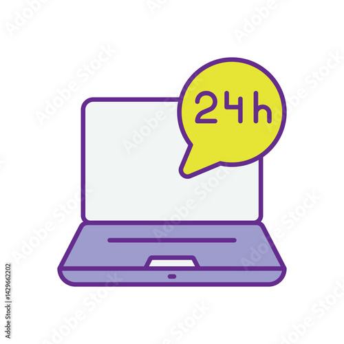 24h Delivery icon vector stock illustration