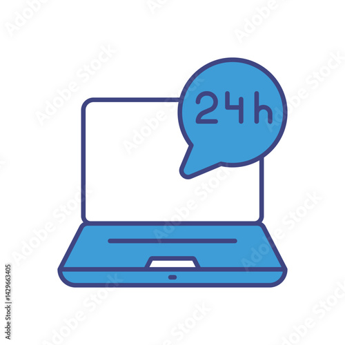 24h Delivery icon vector stock illustration