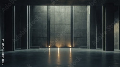 Wallpaper Mural Empty modern concrete hall Torontodigital.ca