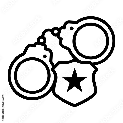 handcuffs Line Icon