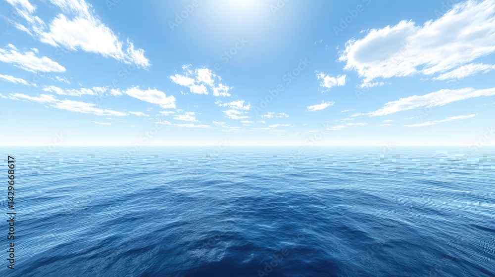 Obraz premium View of ocean from a cliff's edge showing infinite blue expanse