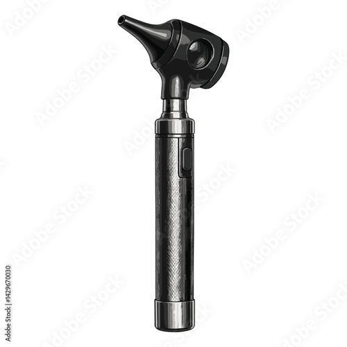 Realistic Vector Illustration of a Medical Otoscope – Ear Examination Diagnostic Tool