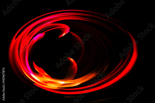 赤い炎が渦巻く抽象的な背景