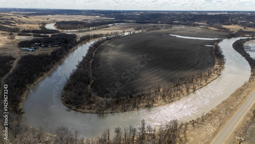Fotografie Assiniboine River In Manitoba, Canada