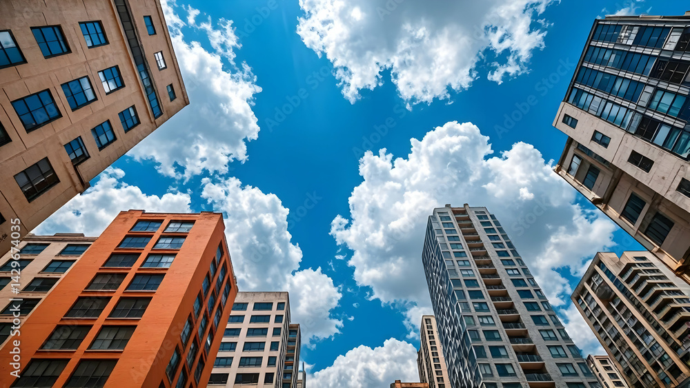 Obraz premium City Buildings Under Blue Sky