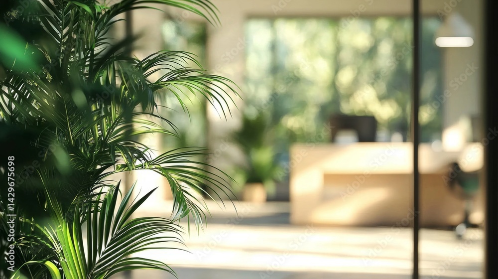 Fototapeta premium Indoor plants enhance the calming atmosphere.