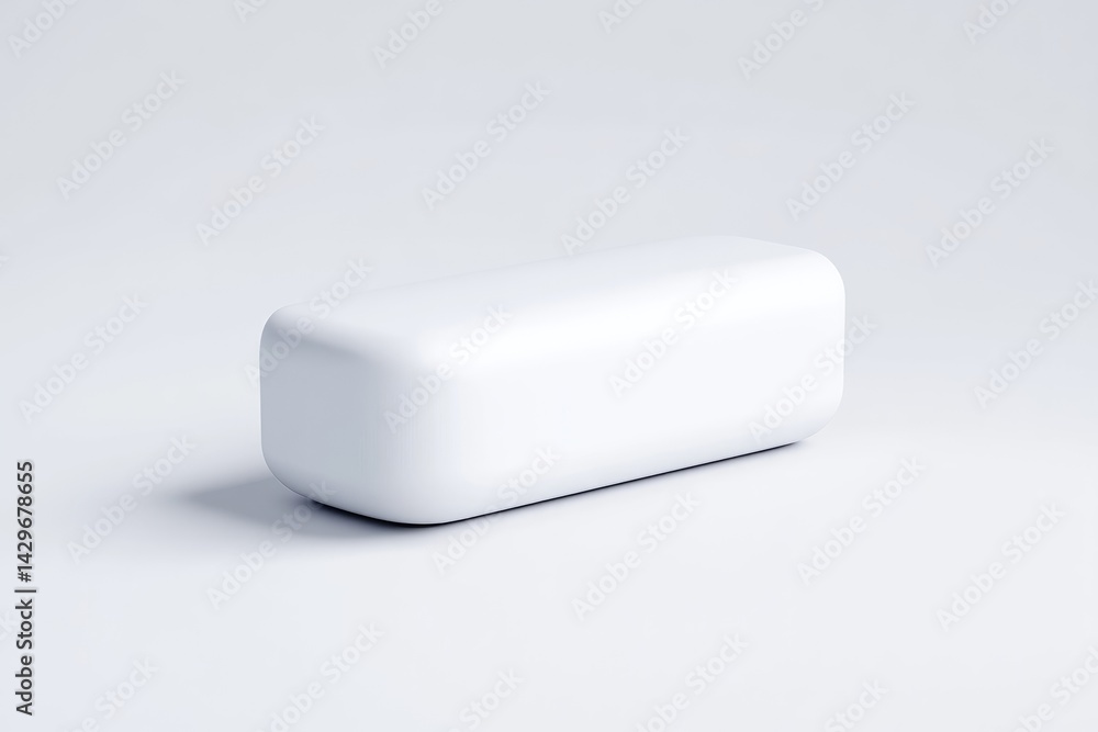 Modern, minimalist, white, rectangular bench. A simple, solid, contemporary seating design Modern, minimalist, white, rectangular bench. A simple, solid, contemporary seating design