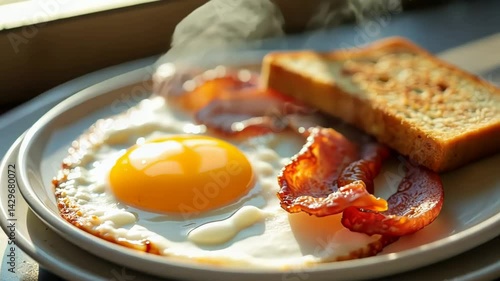 fried eggs with bacon