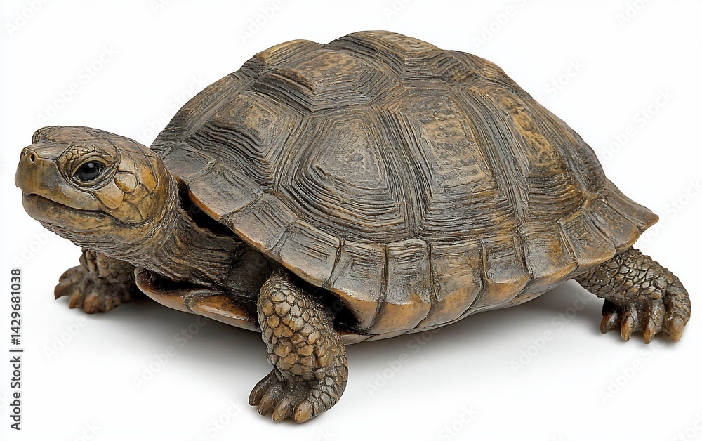 Fototapeta premium Detailed Tortoise Sculpture Design Element Ideal for Capability Statement Design Elements