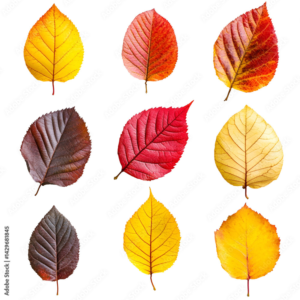 Obraz premium Autumn leaves collection vibrant colors nature beauty
