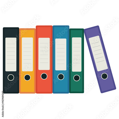folders file documents office management isolated vector illustration on white background