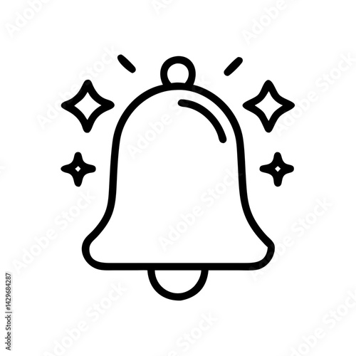 Bell with Sparkles for Festive Celebration Icon Design