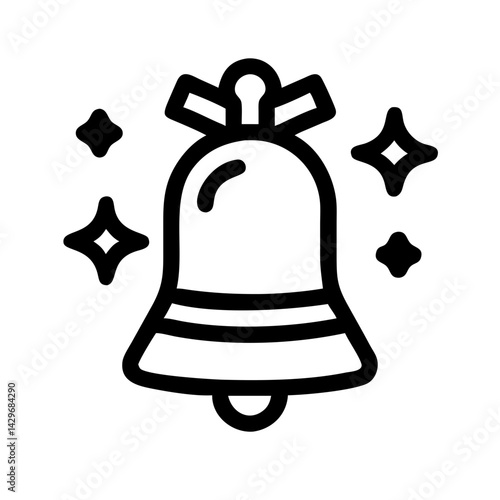 Bell with Sparkles for Festive Celebration Icon Design