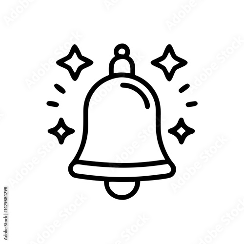 Bell with Sparkles for Festive Celebration Icon Design