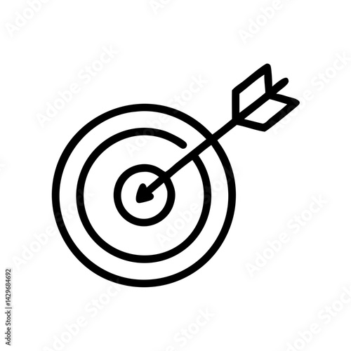 Bullseye Target with Central Arrow Icon Design