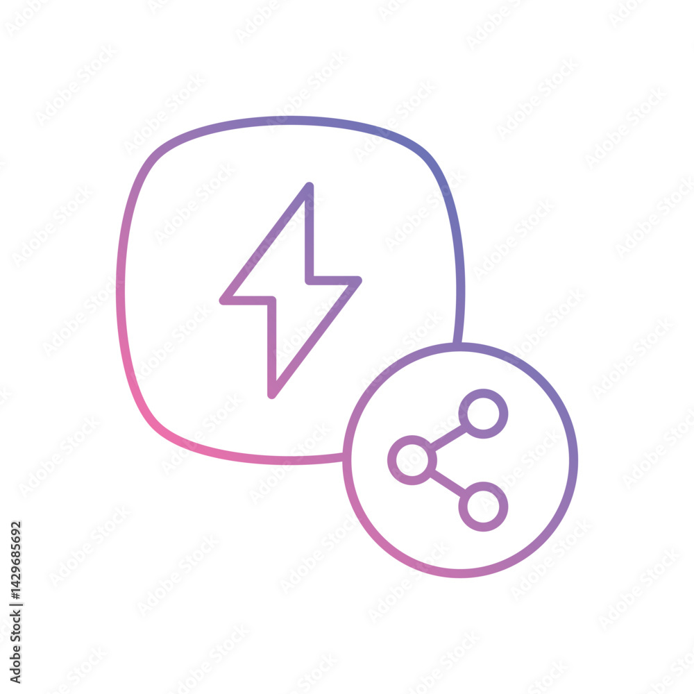 Energy Sharing icon vector stock illustration Energy Sharing icon vector stock illustration