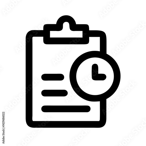 Clipboard with Timer Icon Design