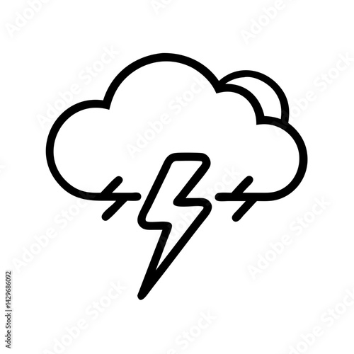 Cloud with Lightning Icon Design
