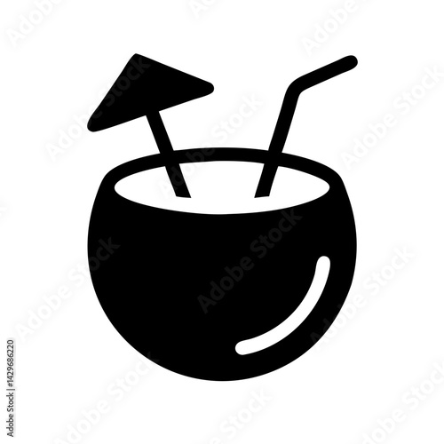 Coconut Drink Cup Icon Design