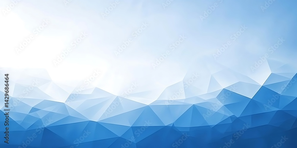 Dynamic blue polygon mesh, an abstract landscape, a network in geometric pattern Dynamic blue polygon mesh, an abstract landscape, a network in geometric pattern