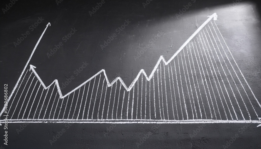 Naklejka premium Chalk art brings warmth to data presentations. 