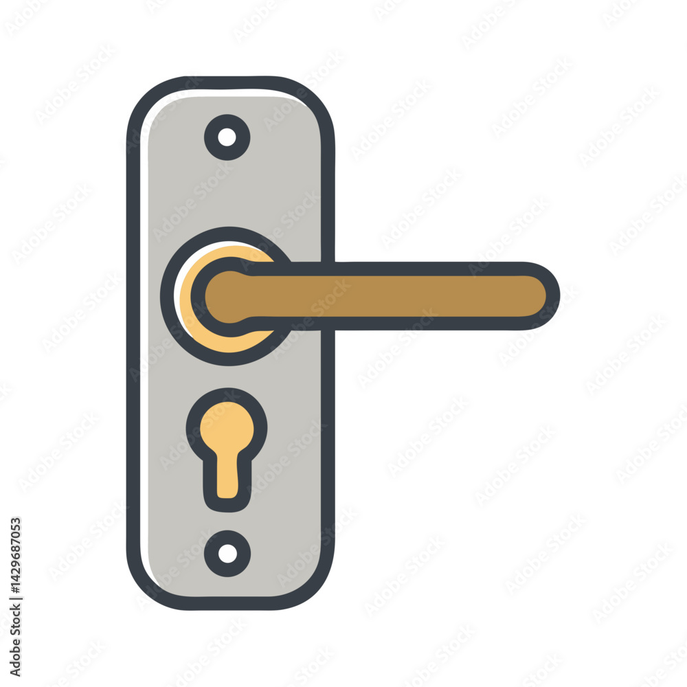 Door Lock with Keyhole Icon Design Door Lock with Keyhole Icon Design
