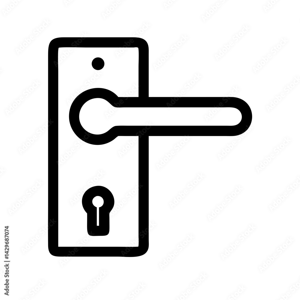 Door Lock with Keyhole Icon Design Door Lock with Keyhole Icon Design