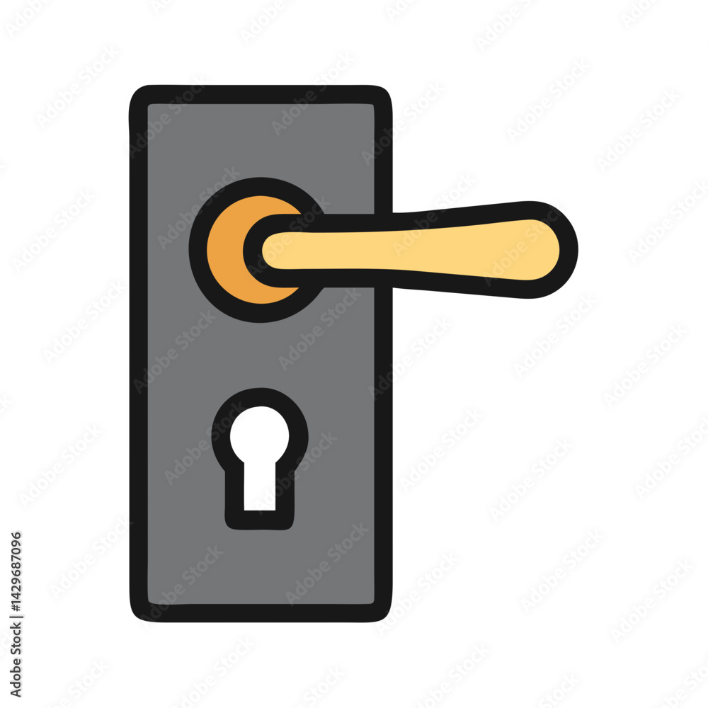 Door Lock with Keyhole Icon Design Door Lock with Keyhole Icon Design
