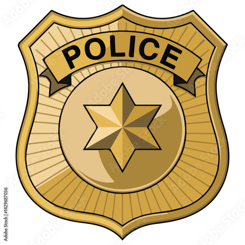 police badge law enforcement symbol isolated vector illustration on white background