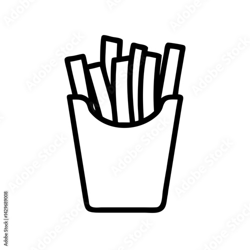 French Fries in Carton Icon Design